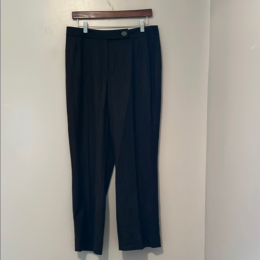 AKRIS Brown striped Wool Dress Pants with Tailored Fit 12